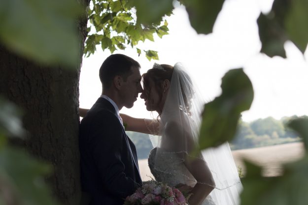 Ospringe Church romantic wedding picture.