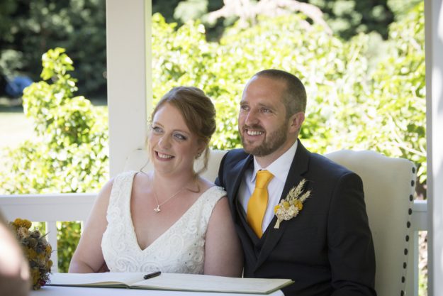 candid shot of couple